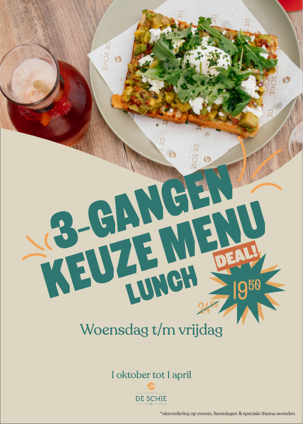 Flyer 3-gangen keuzemenu lunch